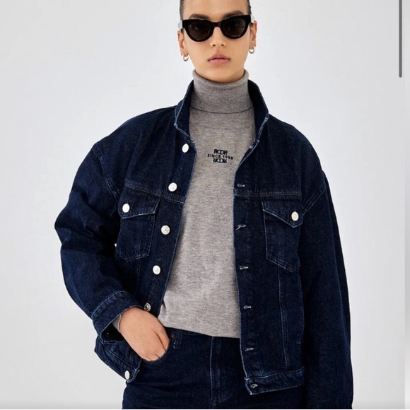 Dé Rococo drop shoulder crop denim jacket - Picture 6 of 9